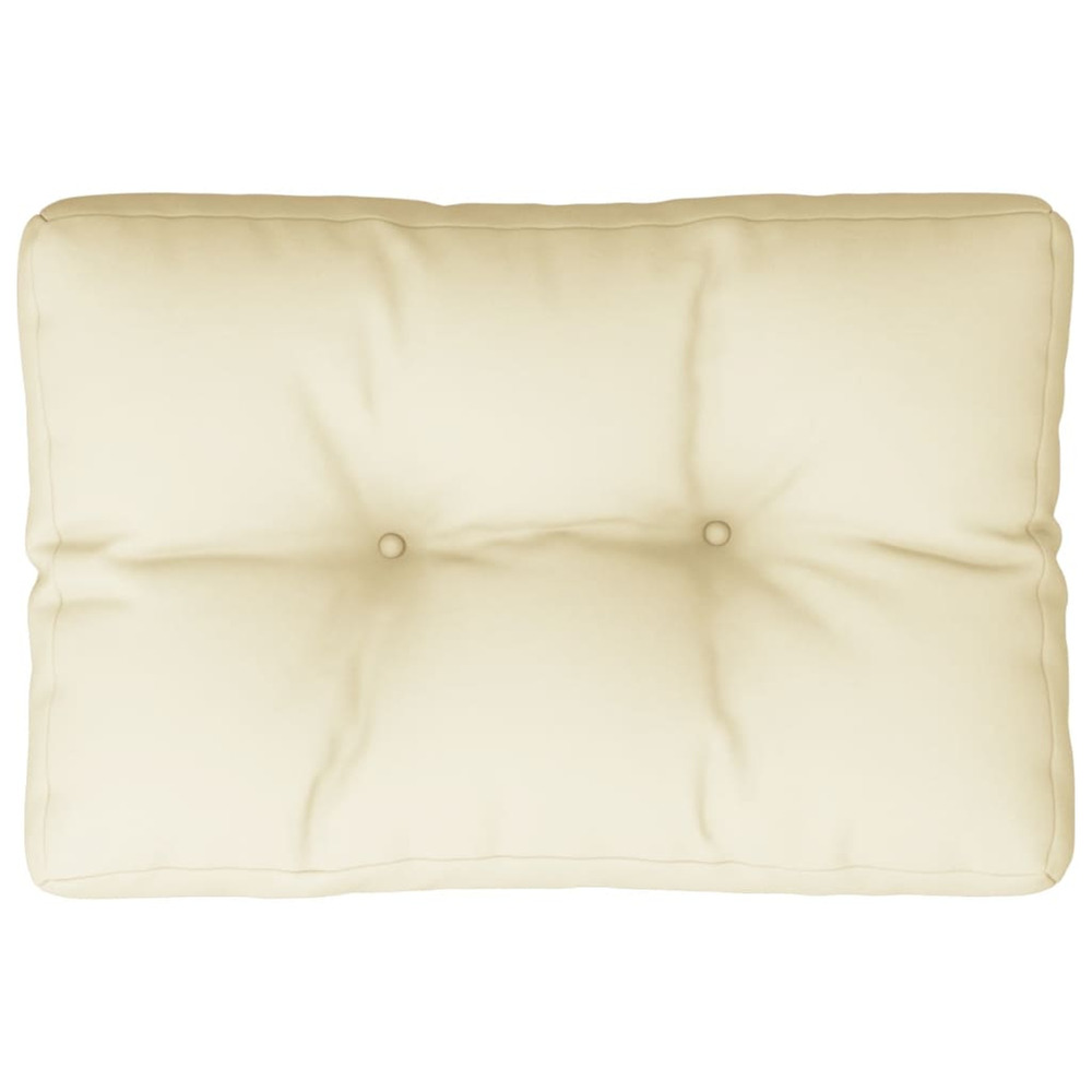 Coussin de palette crème 60x40x12 cm tissu