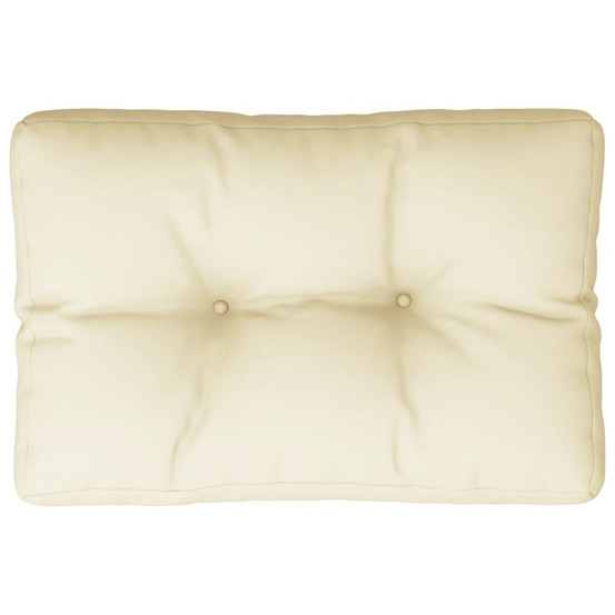 Coussin de palette crème 60x40x12 cm tissu