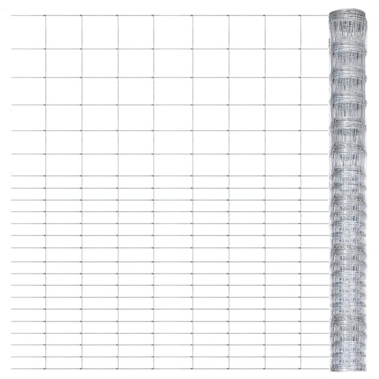 Clôture de jardin acier galvanisé 50x1,6 m argenté