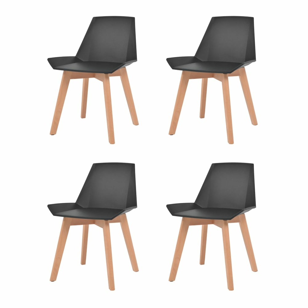 Chaises de salle à manger 4 pcs noir plastique