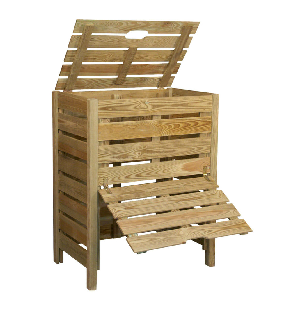 Composteur en bois avec trappe 400 L