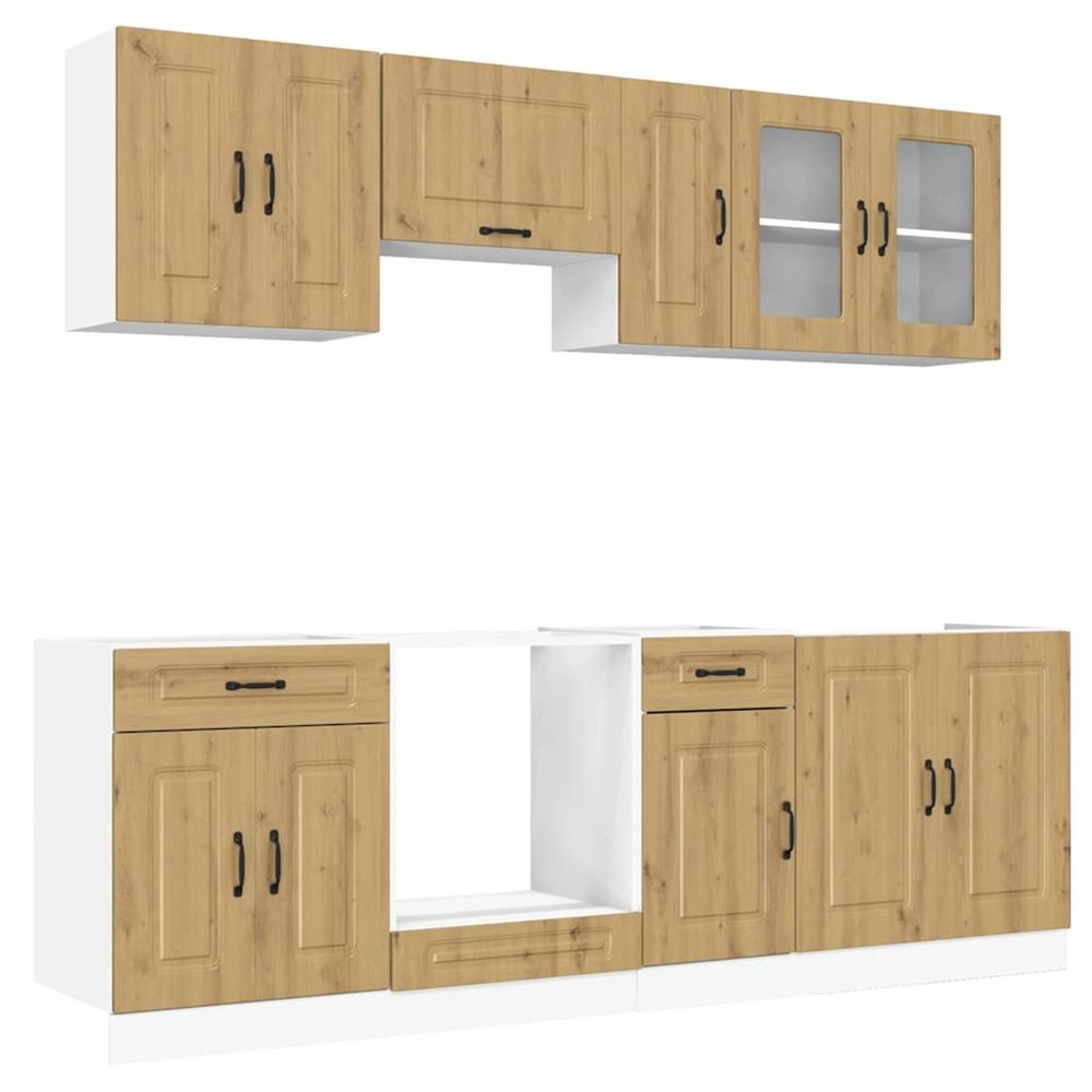 Ensemble d'armoires de cuisine 8 pcs kalmar bois d'ingénierie