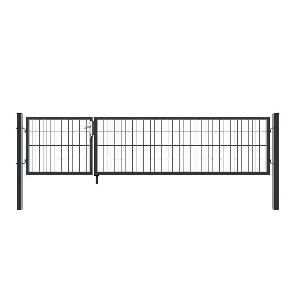 Home deluxe - portail de jardin à double battant aditus - anthracite, 80 x 350 cm - avec poignée, serrure, clés et verrouillage au