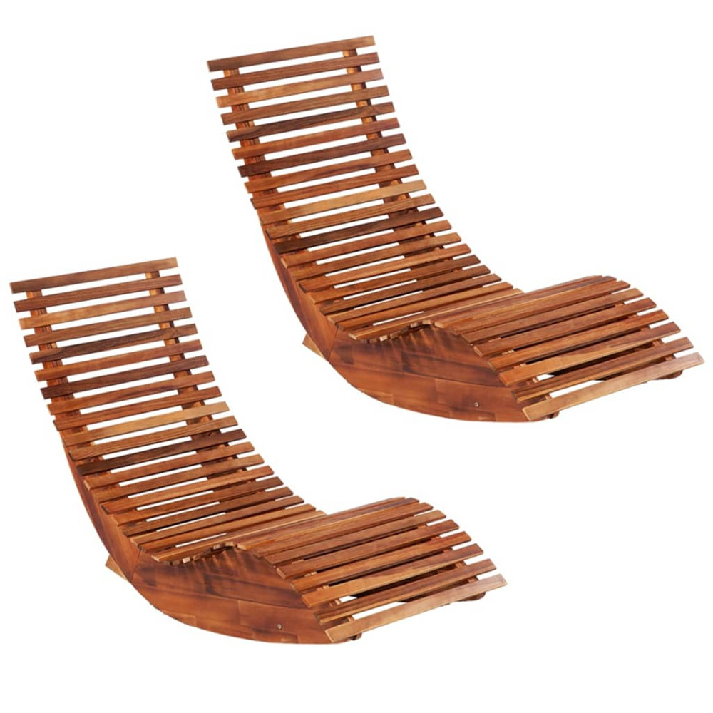 Chaises longues basculantes Bois d'acacia