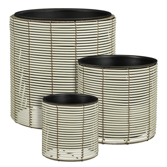 Mica decorations cesena pot de fleur – lot de 3 – pot plante pour fleurs et plantes intérieur – pot de fleur exterieur – plastique