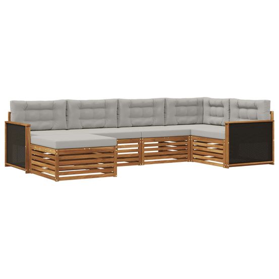 Ensemble de canapés d'extérieur 6 pc naturel et gris clair