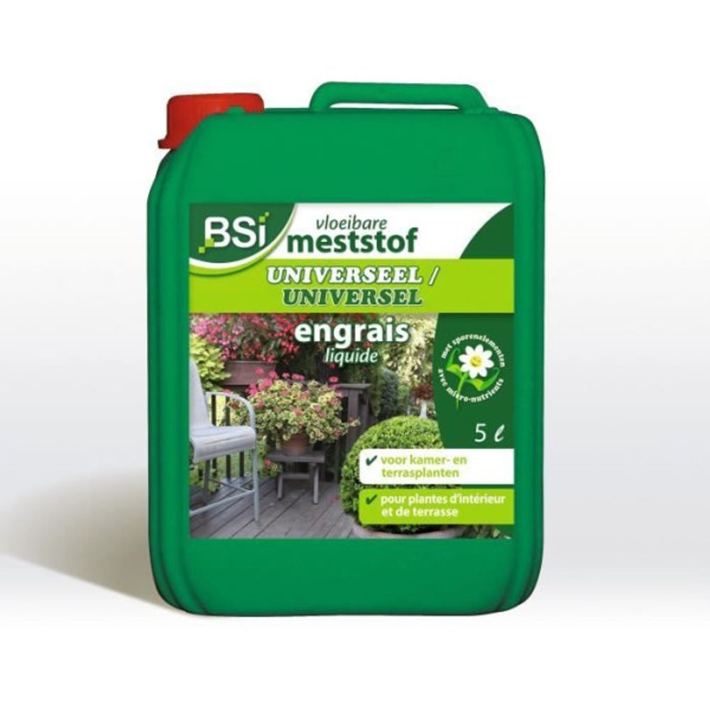 - engrais universel - liquide - pour plante d'intérieur ou balcon - avec oligo-éléments et chélates - 5l