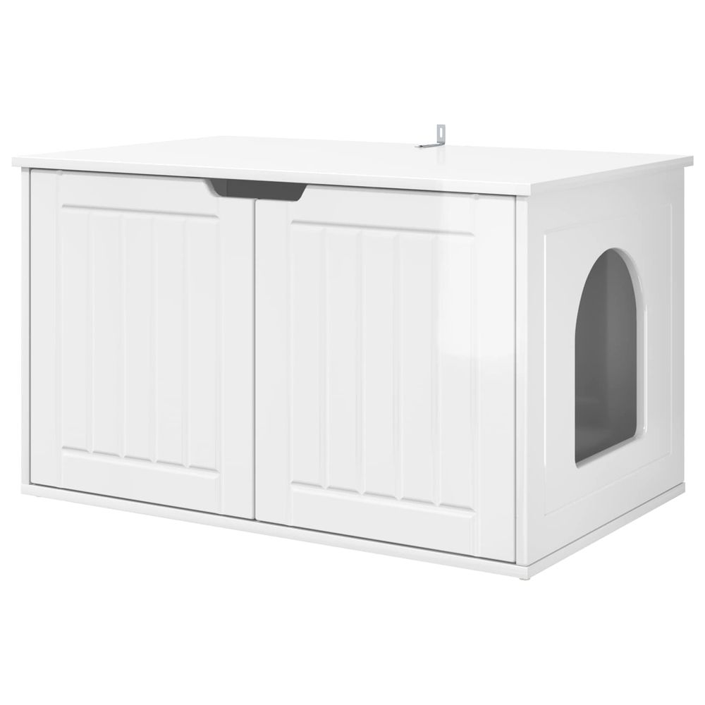 Maison pour chat blanc brillant 85 x 55 x 50,5 cm