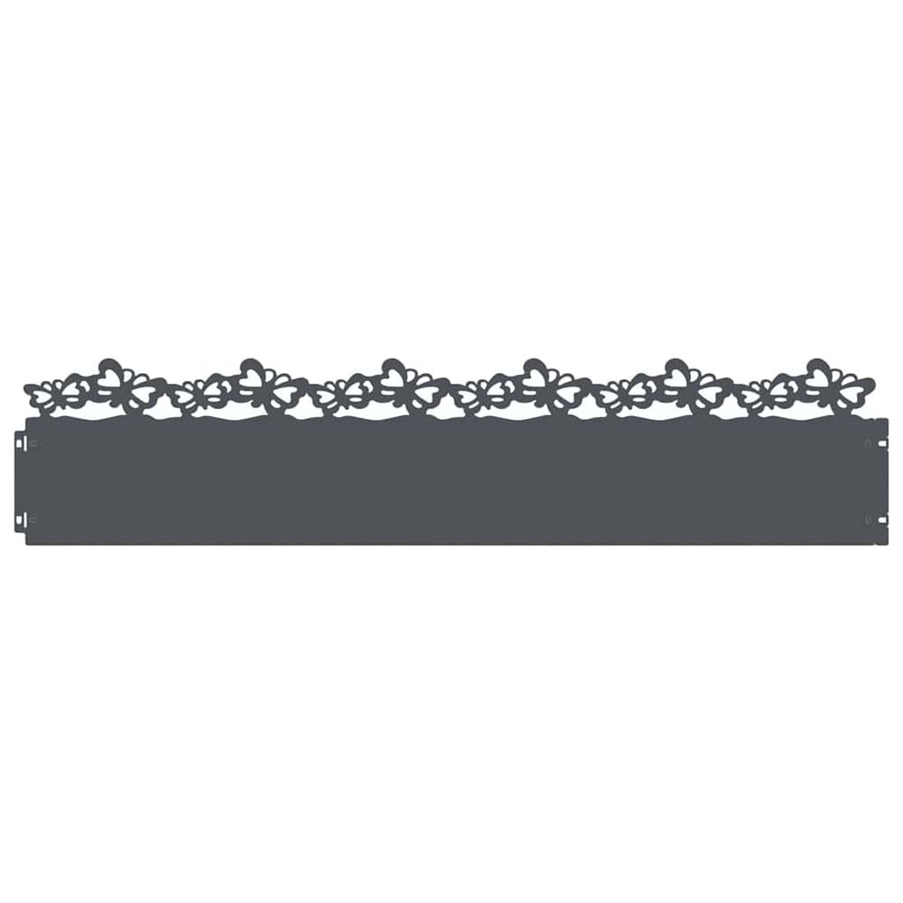 Bordures de pelouse 20 pc 103 x 0,05 x 22 cm acier anthracite