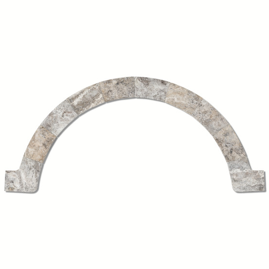 Margelles pour escalier roman travertin gris silver 150x33x5 cm bord 1/2 rond (à l'unité) - ro'ma nature