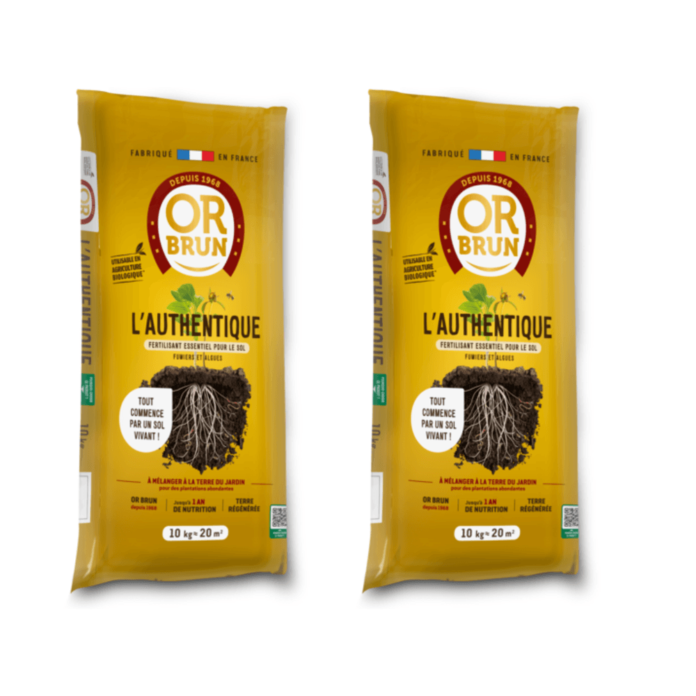 Or brun authentique fertilisant - fertilisant essentiel pour le sol - 2x10kg - 40m² - fumiers & algues obraaut10x2