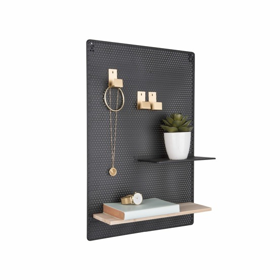 Mémo board mural en métal perky - noir