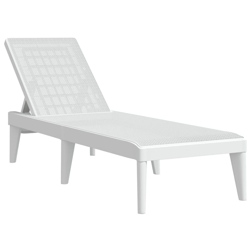 Chaise longue blanc 186x60x29 cm pp bain de soleil