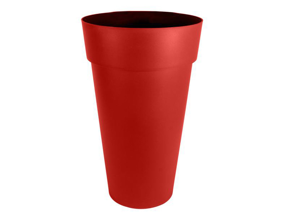 Pot de fleur rond toscane ø 48 x h. 80 cm - rouge rubis