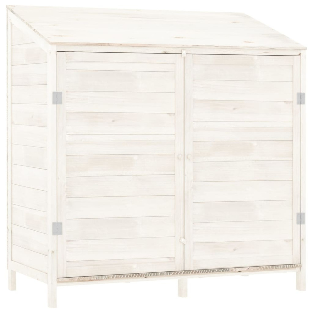 Remise de jardin blanc 102x52x112 cm bois de sapin solide
