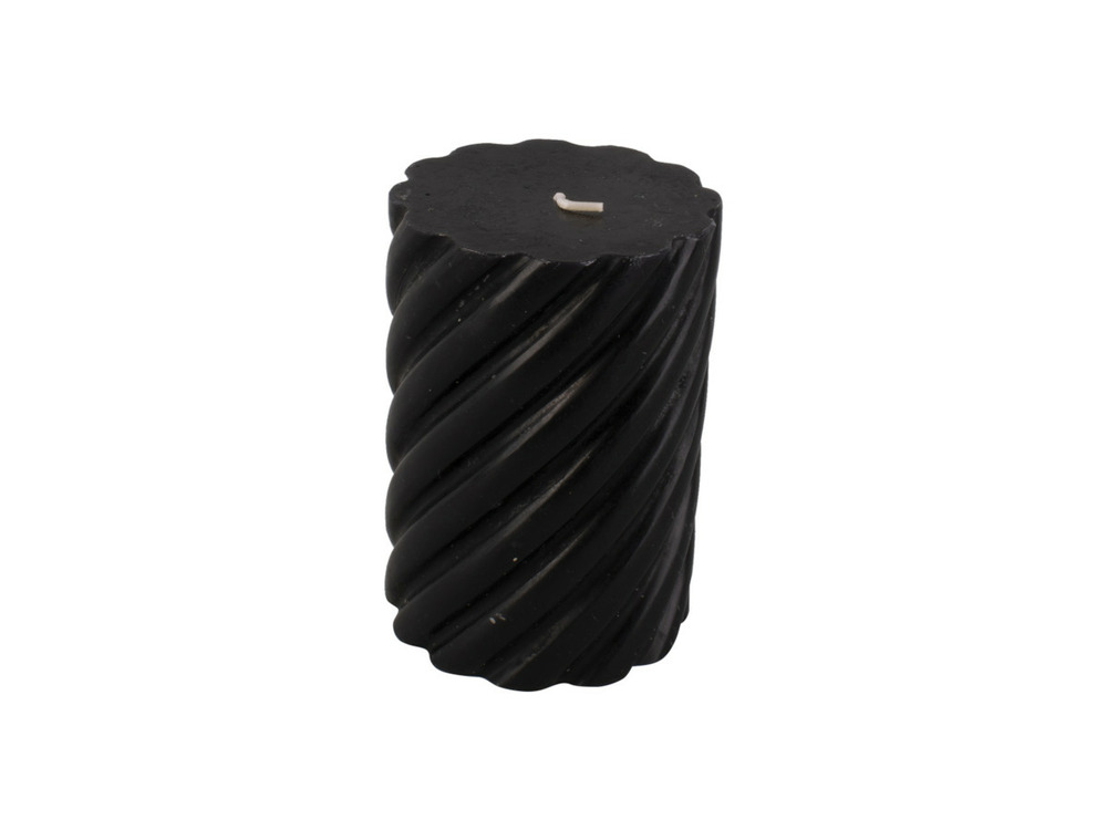 Bougie tourbillon pillar swirl - noir - ø 7 x 10 cm