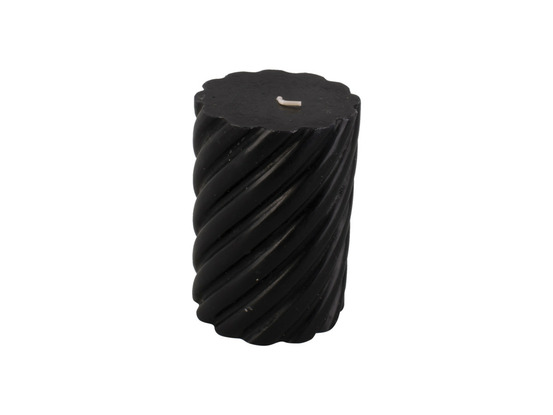 Bougie tourbillon pillar swirl - noir - ø 7 x 10 cm