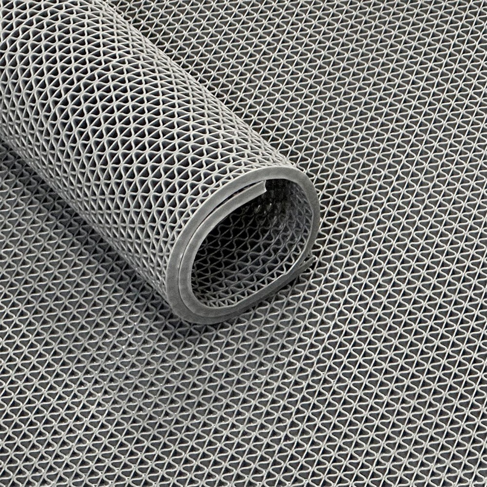 Tapis quadrillé ultra grip avec structure en s - largeur 120 cm - par mètre linéaire - gris
