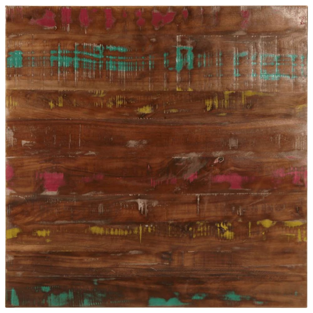 Dessus de table 70x70x1,5 cm carré bois massif de récupération