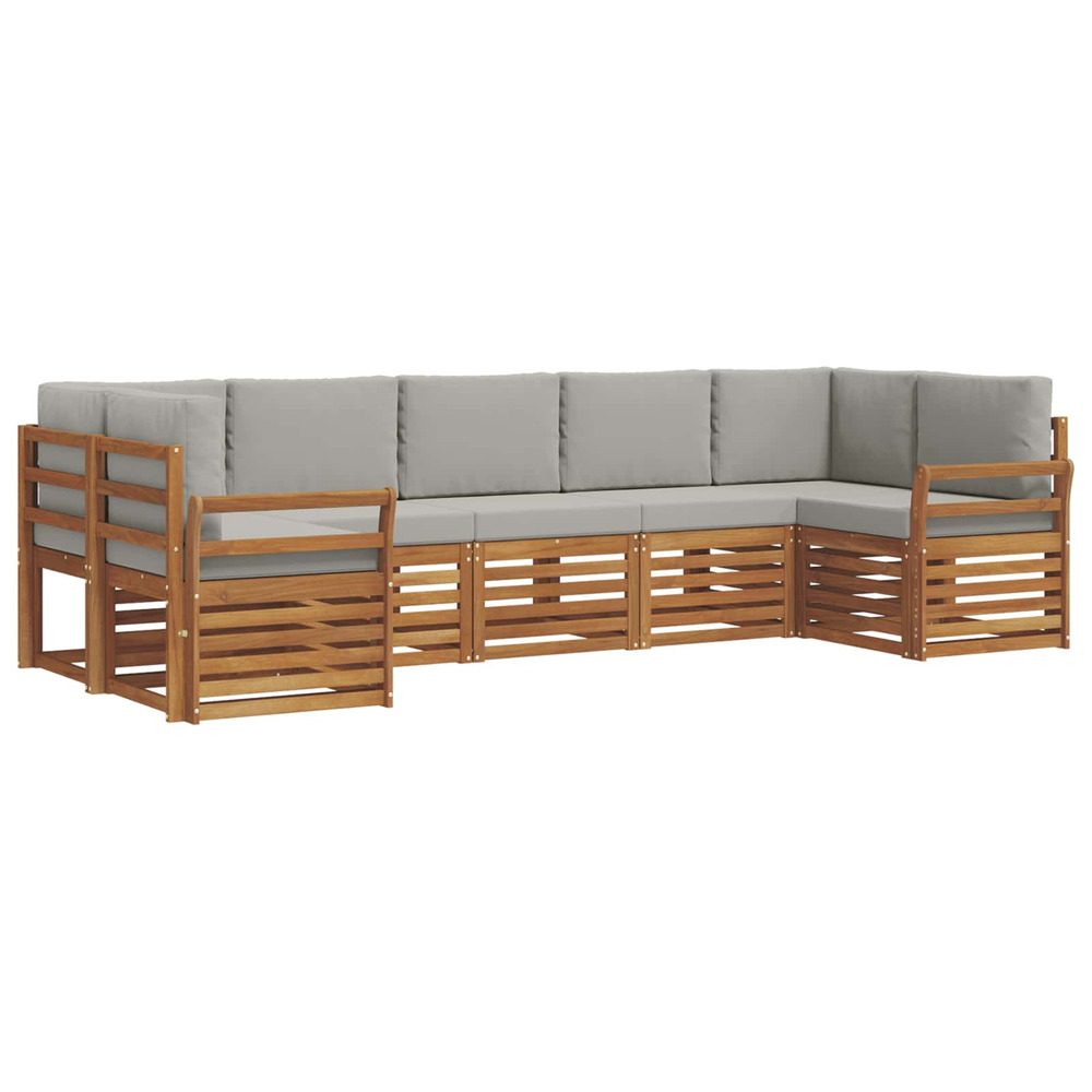 Ensembles de canapés avec coussin 7 pcs gris naturel et clair