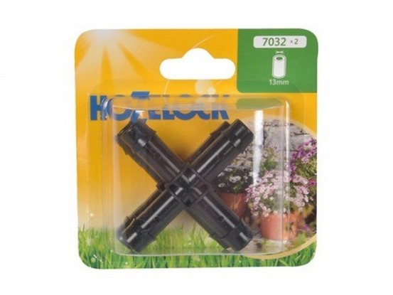 Connecteur en croix pour créer une double dérivation du tuyau 13mm (x2)