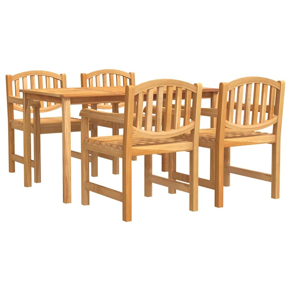Ensemble à manger de jardin 5pcs bois de teck massif