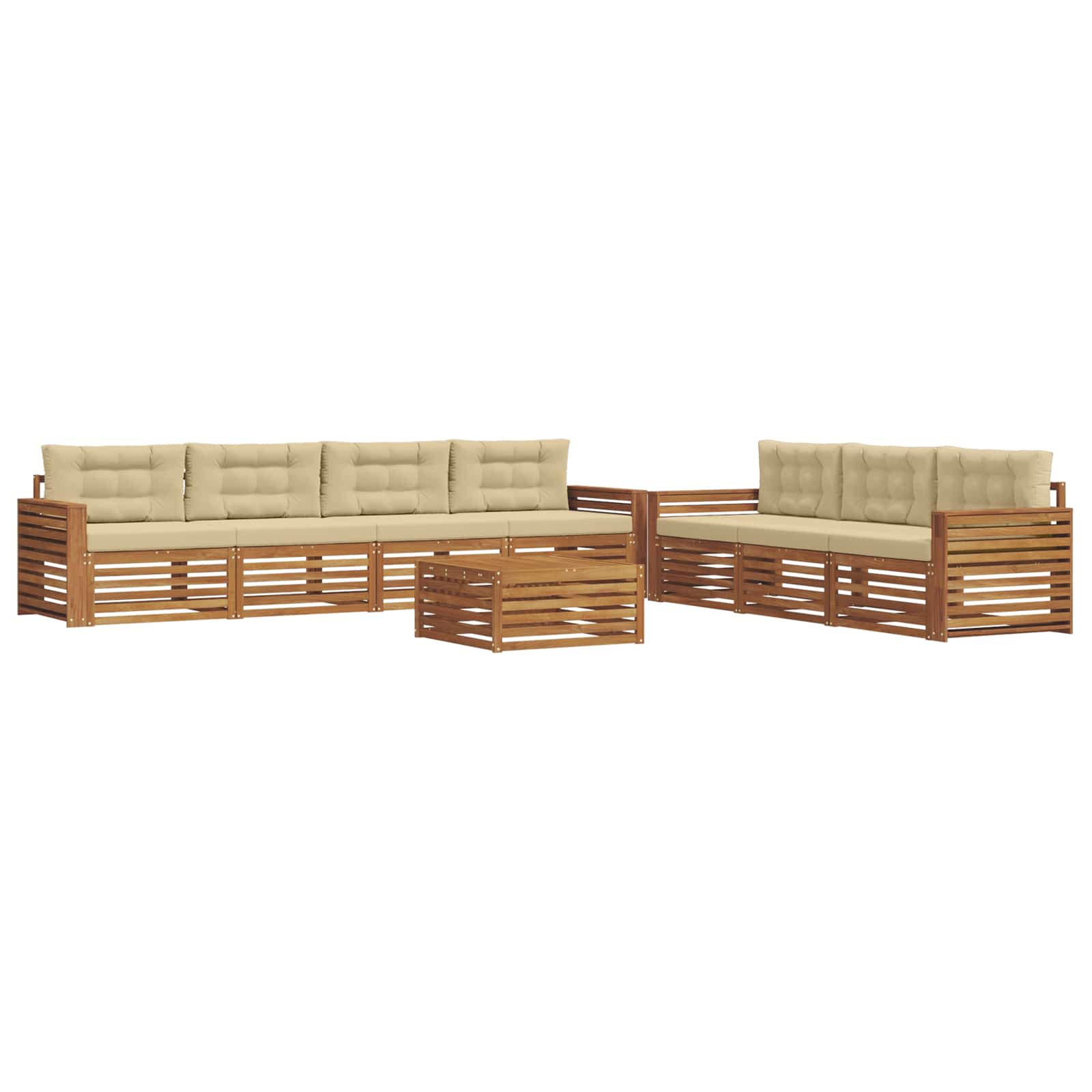 Ensemble de canapés d'extérieur 8 pcs naturel et beige