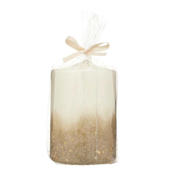 Bougie paillettes dégradé 10x15cm doré