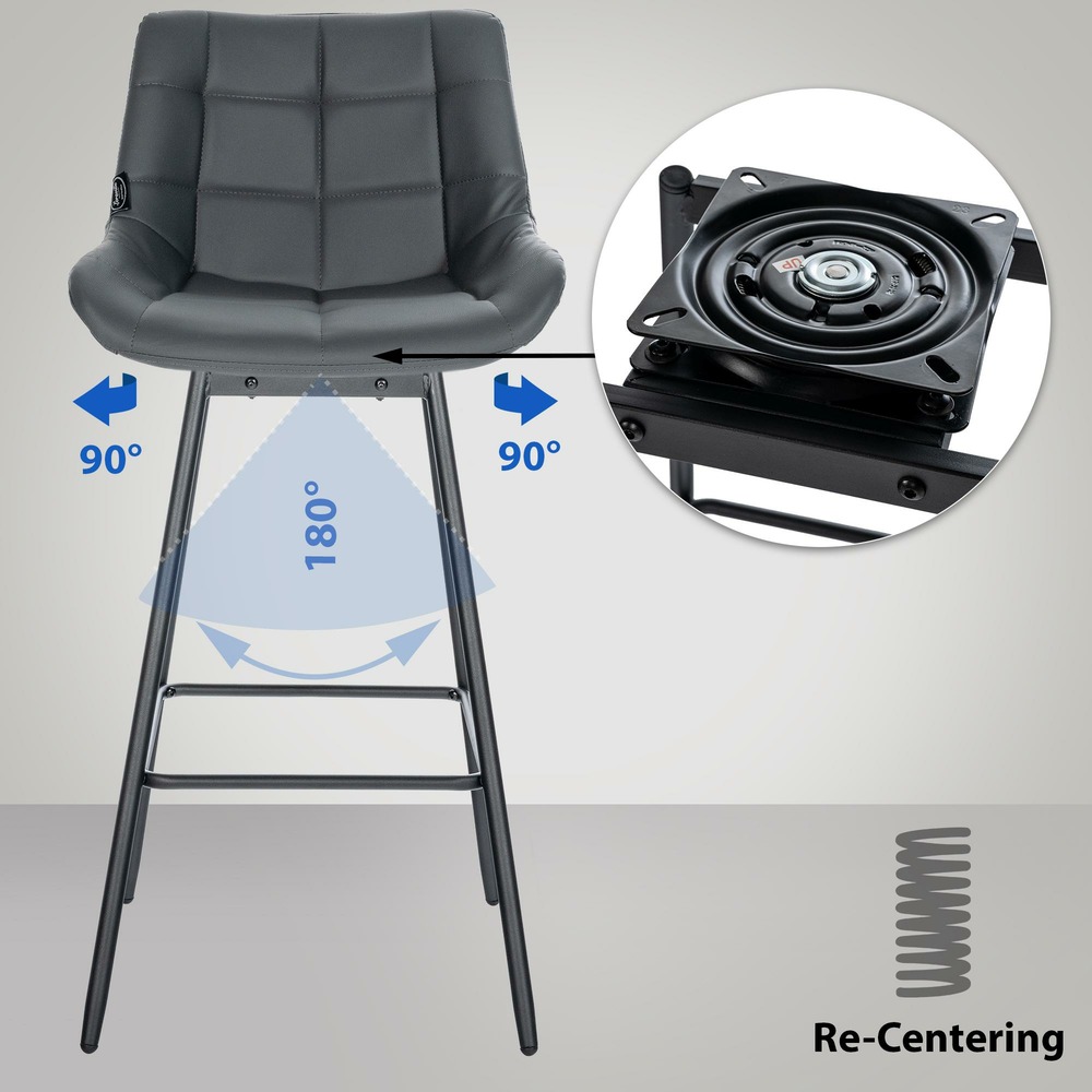 Lot de 4 tabourets de bar pivotants weston simili cuir