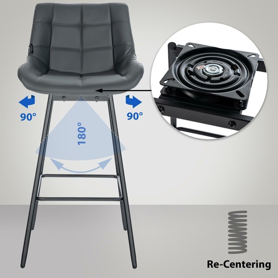 Lot de 4 tabourets de bar pivotants weston simili cuir