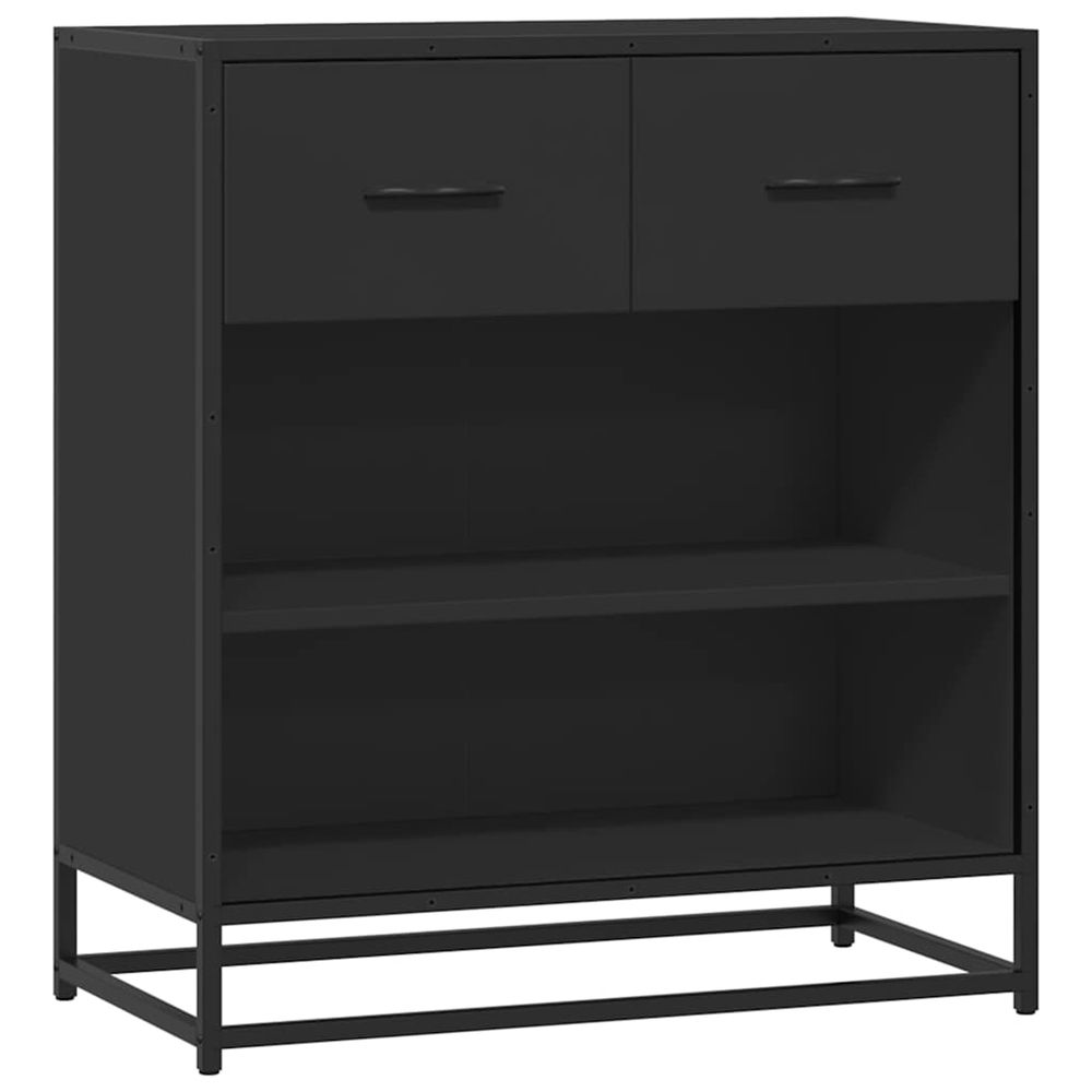 Buffet noir 68x35x76 cm bois d'ingénierie