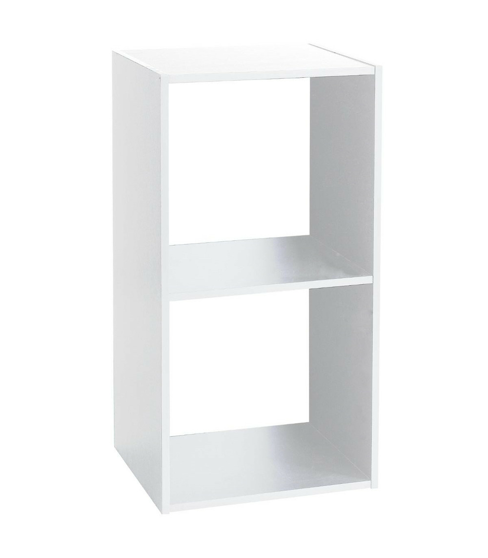 Meuble étagère 2 cases de rangement blanc h 67.5 cm - à poser ou mural