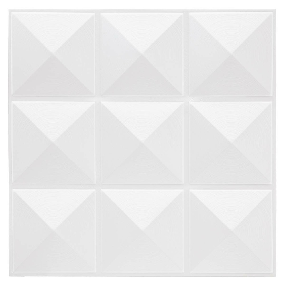 Lot de 6 stickers - carrelage - blanc - 30x30 cm