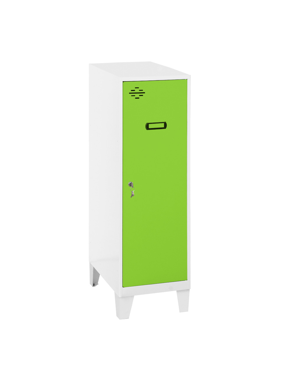 Casier-armoire simonlocker dism.mini + ban. 915x400x500+pies b/ve blanc/vert 1015x400x500 - simonrack