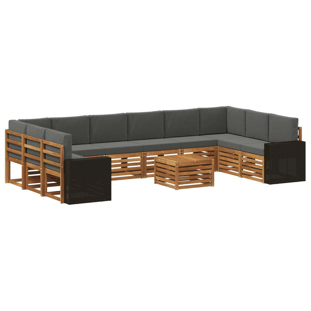 Ensemble de canapés d'extérieur 11 pcs naturel et anthracite