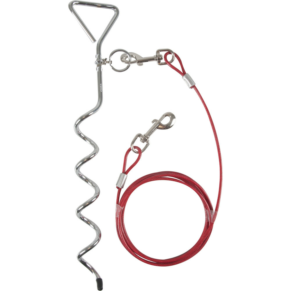 Piquet pilka 46cm avec 1 câble d'attache de 3 m pour chien max 15 kg