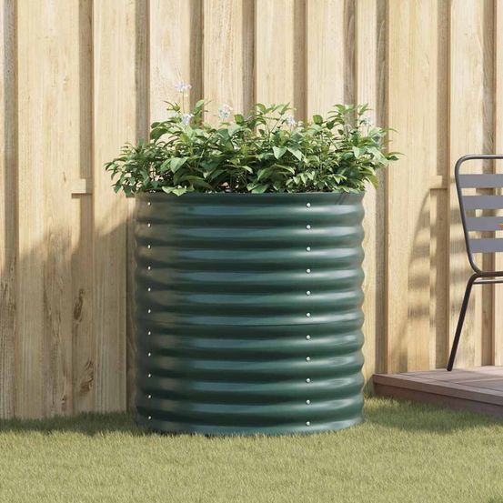 Carré potager surélevé en acier pour jardin et potager vert 80x80x81 cm