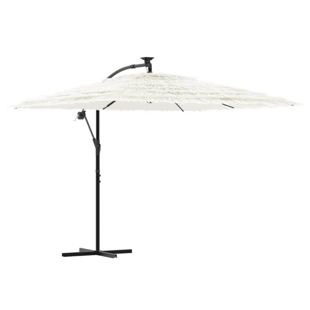Parasol de jardin avec mât en acier blanc 269x269x235 cm