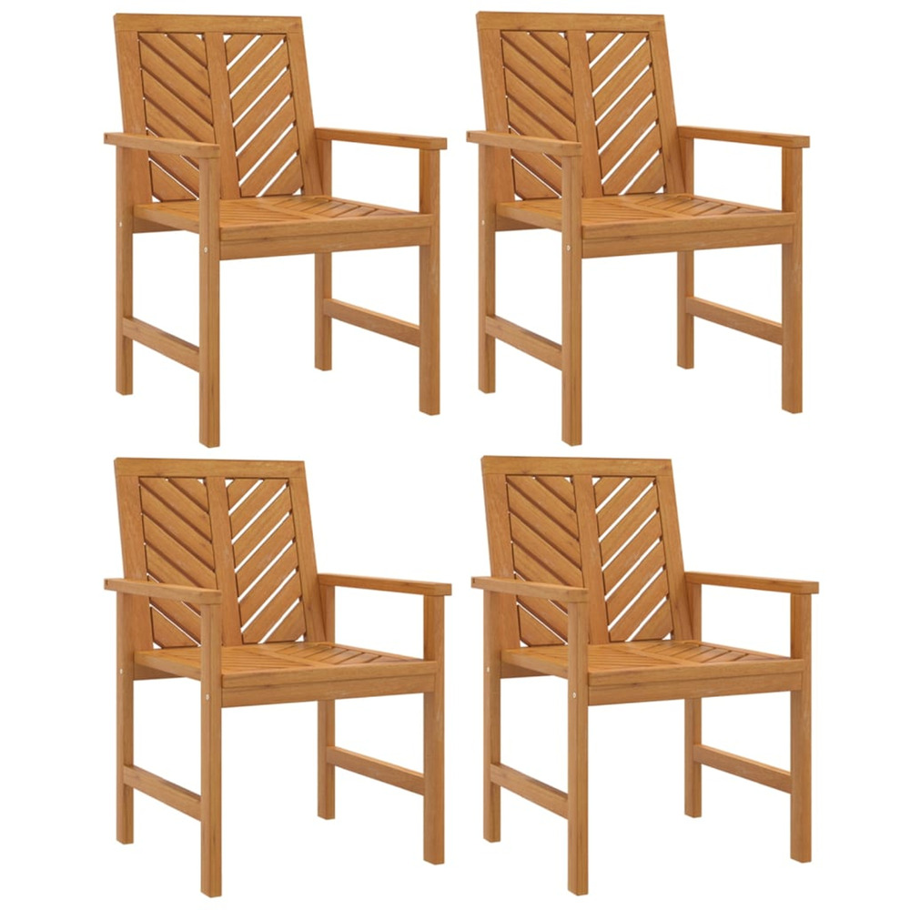 Chaises à manger de jardin lot de 4 bois massif d'acacia