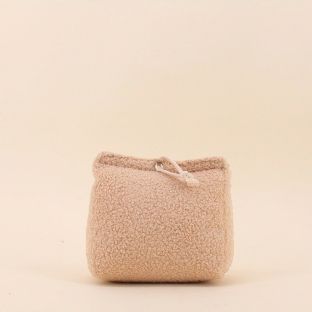 Bloque porte en bouclette beige