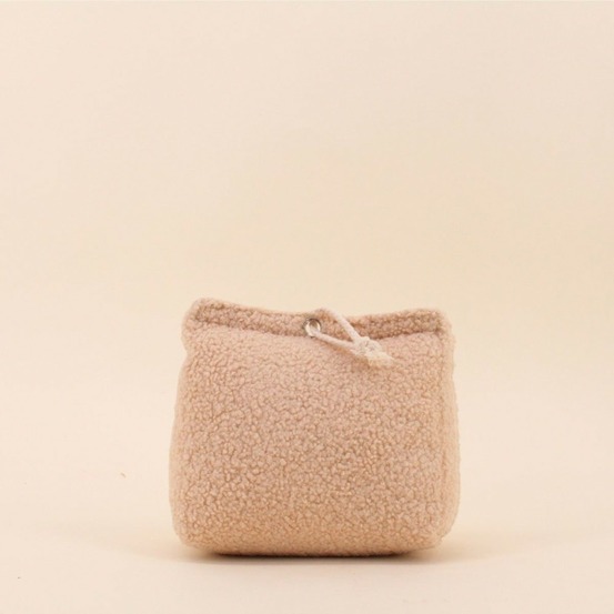 Bloque porte en bouclette beige