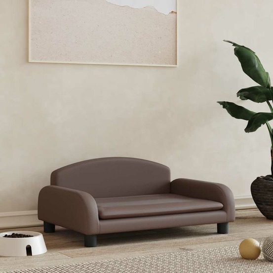 Lit pour chien marron 70x45x30 cm similicuir