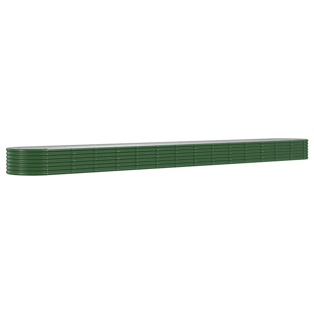 Jardinière bac lit surélevé plantes fleurs terrasse jardin de jardin acier enduit de poudre 620 x 80 x 36 cm vert