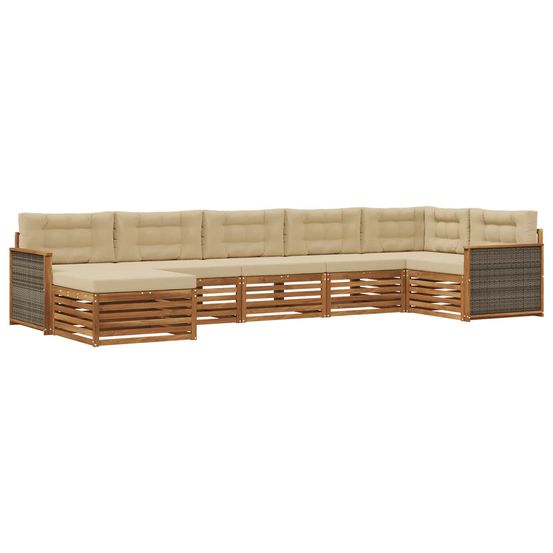 Ensemble de canapés d'extérieur 7 pc naturel et beige