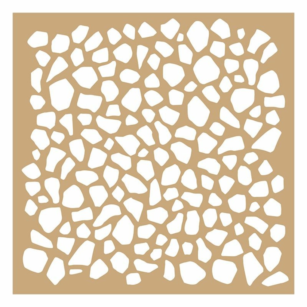 2 pochoirs kraft terrazzo et végétaux 20 x 20 cm