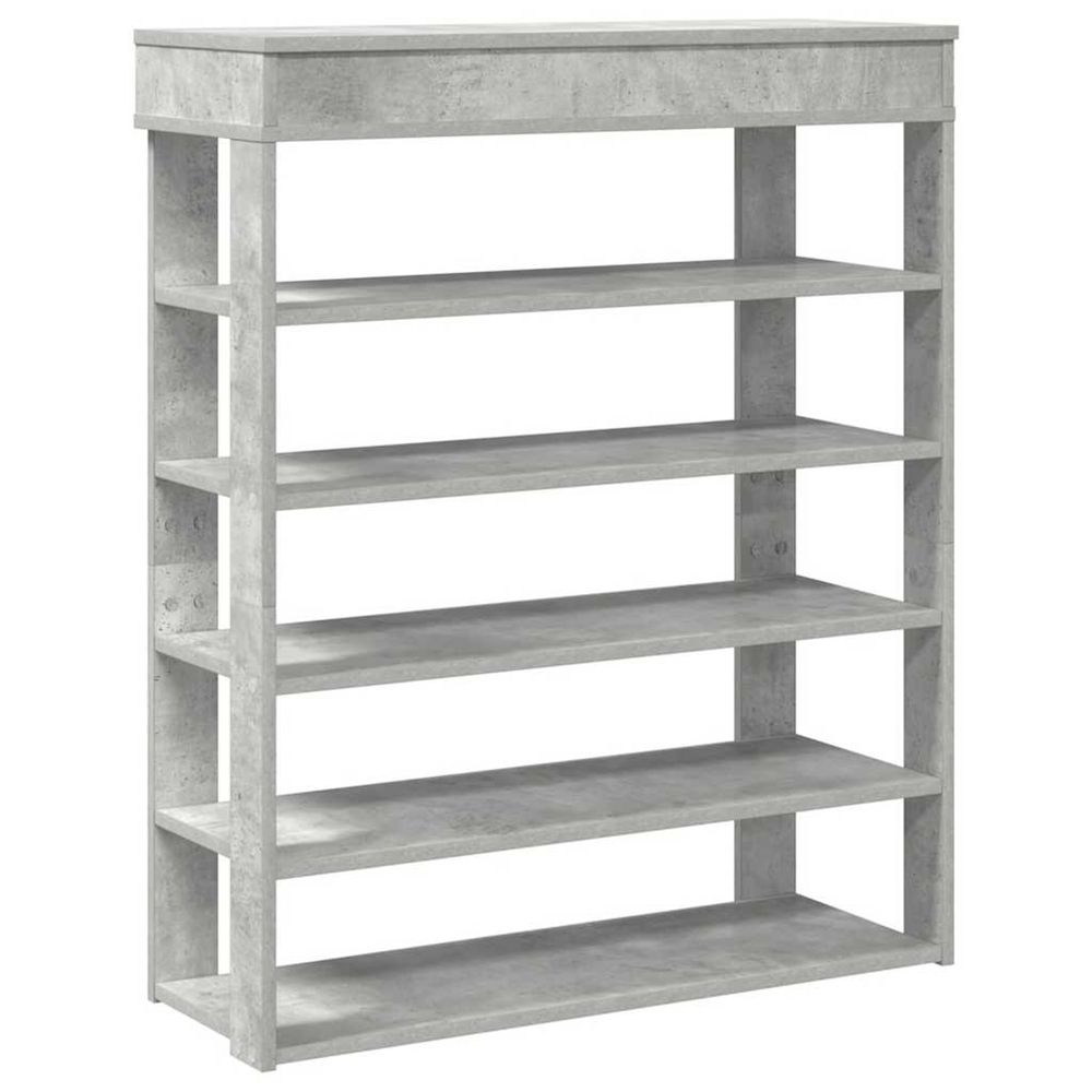 Étagère à chaussures gris béton 80x30x98 cm bois d'ingénierie