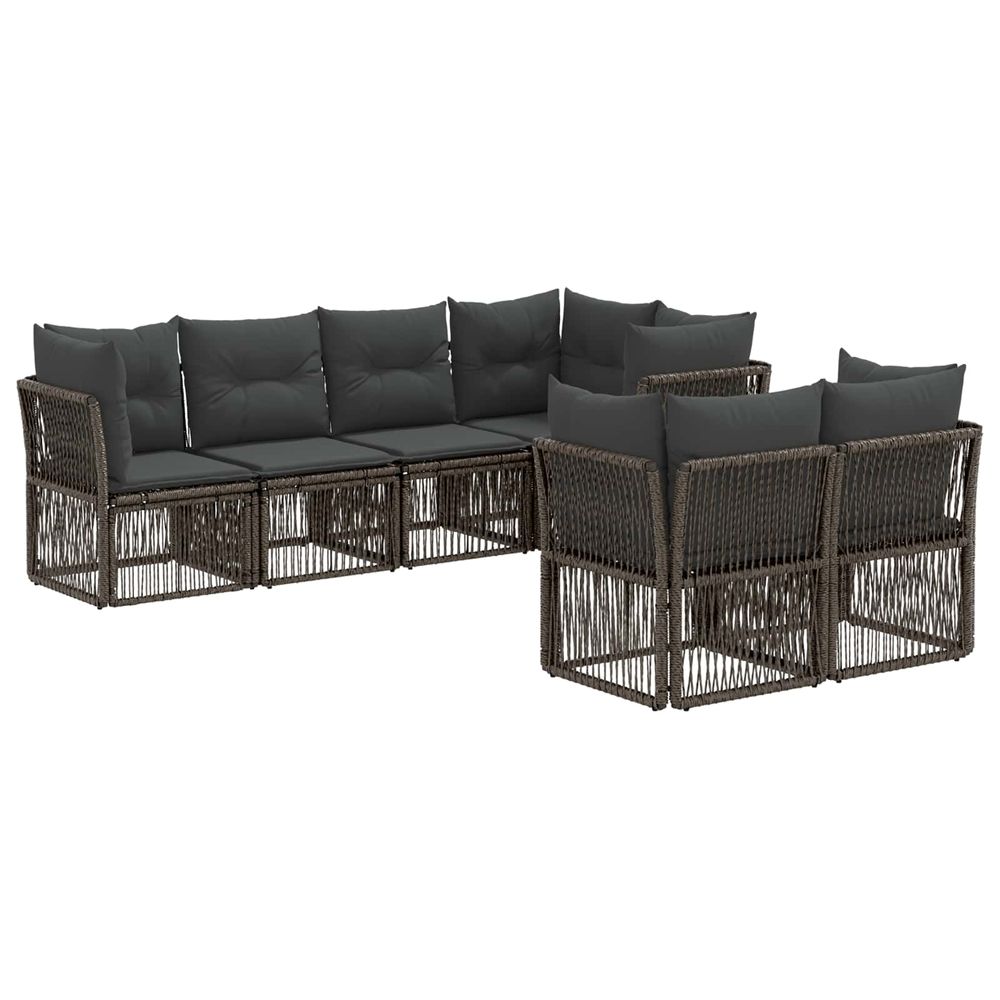 Ensemble de canapé de jardin 7 pc 7-nombre de places gris