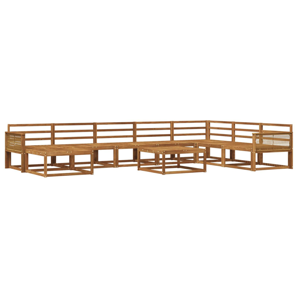 Ensemble de canapés d'extérieur 9 pcs naturel