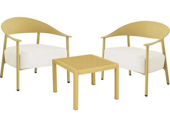 Salon de jardin en métal et plastique