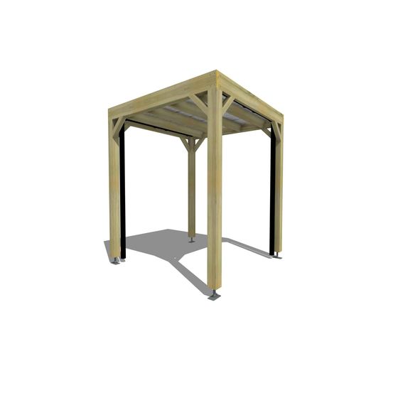 Carport bois • 2m x 2m • indépendante • sens largeur • livraison comprise